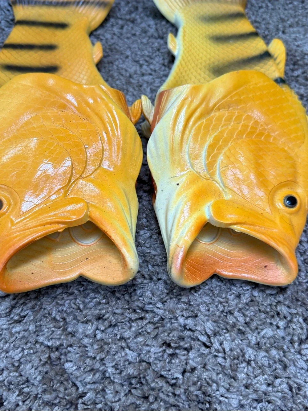 Men's Yellow Fish-Style Slip-On Sandals — Novelty Pool & Beach Flip-Flops